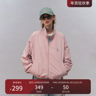瞬时山野Monterest复古撞色立领防泼水简约外套美式宽松拉链夹克