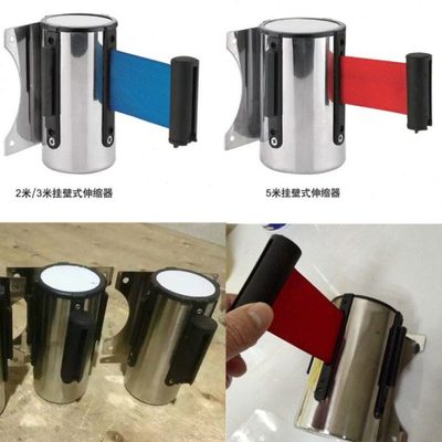 挂壁式不锈钢收银台壁挂式固定靠墙伸缩头一米线2米3米5米隔离带