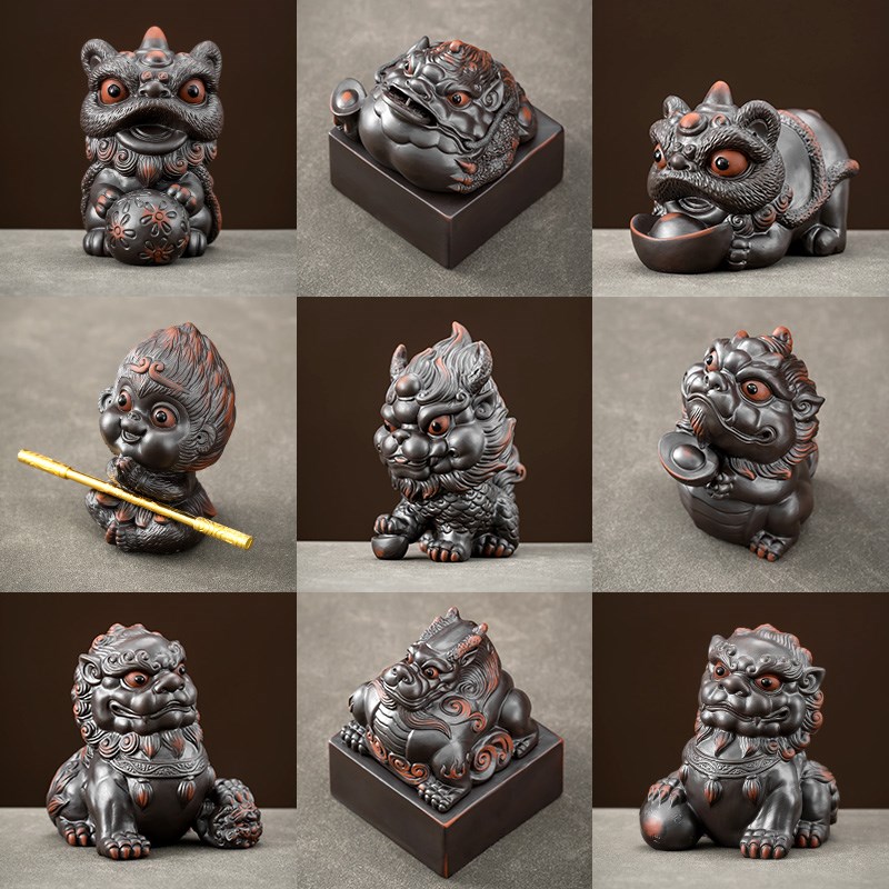 蟾仙紫陶茶宠摆件精品可r养茶玩紫砂金蟾高级茶台装饰高端茶具茶