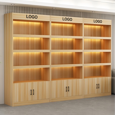 实木生态板展示柜陈列架货架送灯