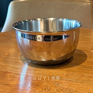 多用碗316不锈钢单层实心碗加厚家用喝汤碗耐摔吃T饭蒸蛋碗14cm