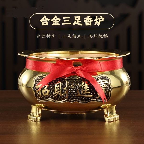 佛具莲花三铜香炉足合金用品焚礼香炉炉室内香薰供佛佛家用烧香炉
