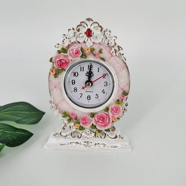 厂家直供田园手工彩绘小钟表桌面玫瑰花小钟表树脂小座钟,家居饰品,座钟,淘宝优惠券,粉丝福利购,淘宝优惠卷