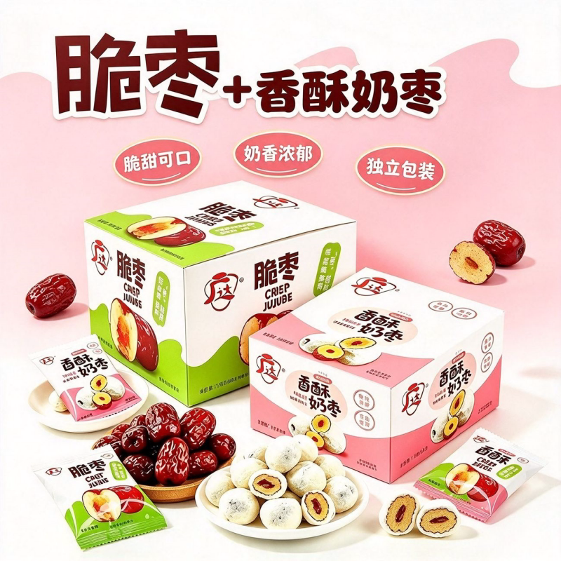 工厂直发无核脆枣香酥小包装