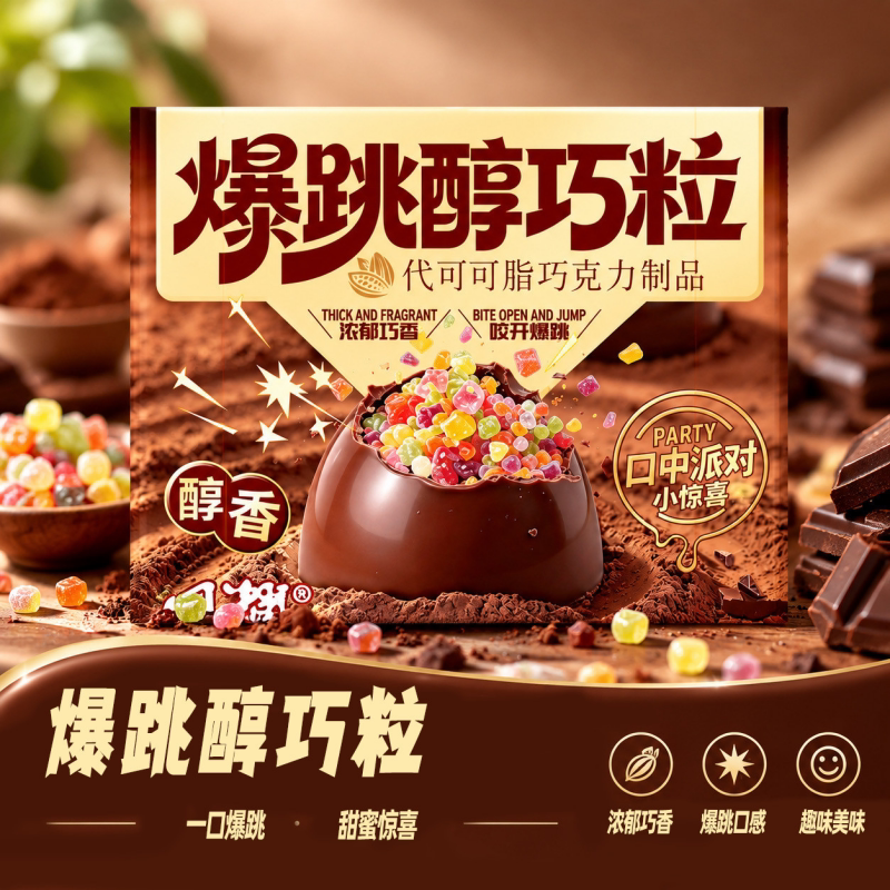爆跳纯巧粒巧克力香甜不腻