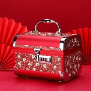 结婚订婚礼金箱彩礼钱礼品聘金高级提亲彩礼盒高档钱箱三金五金批