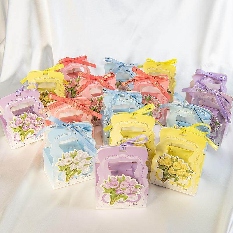 提手喜糖盒伴手礼糖果盒蝴蝶结小清新韩版高级感结婚小礼盒