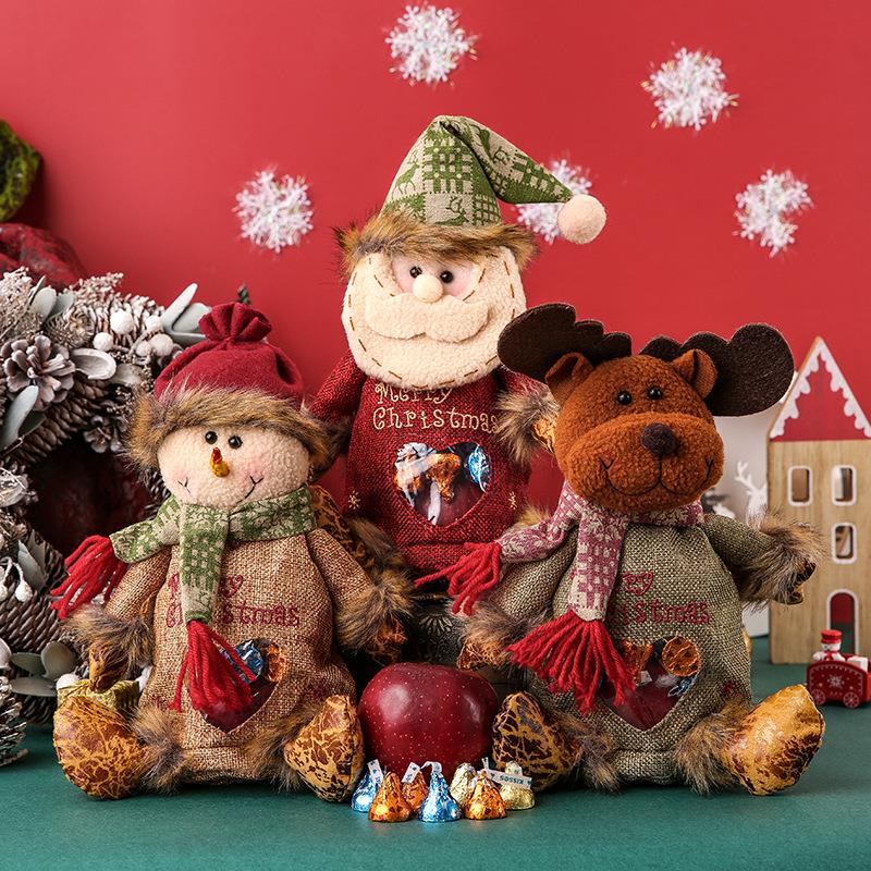 圣诞节礼物袋平安夜苹果包装盒小礼品袋圣诞老人创意儿童手提袋子