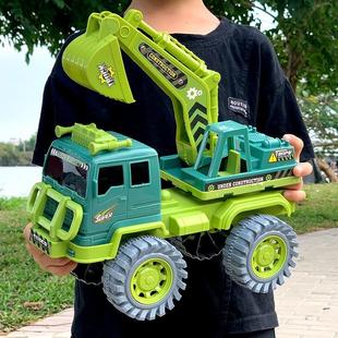 2025年爆款 男童玩具车益智大号仿真工程车挖掘机搅拌车滑行玩具车