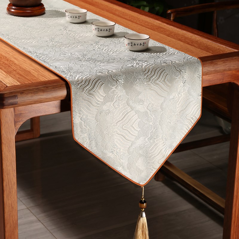 桌旗中式新中式轻奢高端茶几布装饰茶桌布餐桌电视柜垫布床旗定制