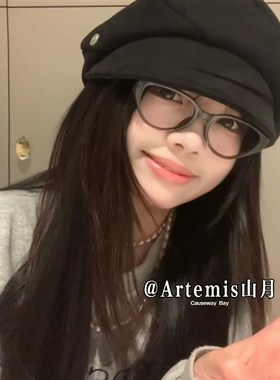 Artemis山月方圆脸百搭麂皮绒渔夫帽八角贝雷帽报童帽大头围显小