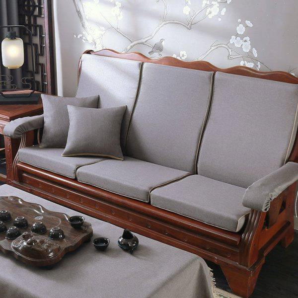 沙发垫带靠背海绵硬厚亚麻套三人连体座老式实木红木椅坐垫子,居家布艺,沙发垫,淘宝优惠券,粉丝福利购,淘宝优惠卷