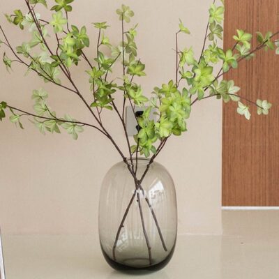 大木花瓶摆件玻璃客厅醉插花落地马水养花器透明肚简约现代钟吊