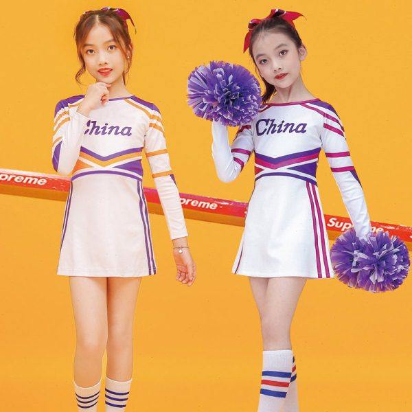 儿童长袖啦啦操裙男女健美操体操竞技比赛演出服少儿篮球拉拉队服,运动/瑜伽/健身/球迷用品,啦啦队服,淘宝优惠券,粉丝福利购,淘宝优惠卷