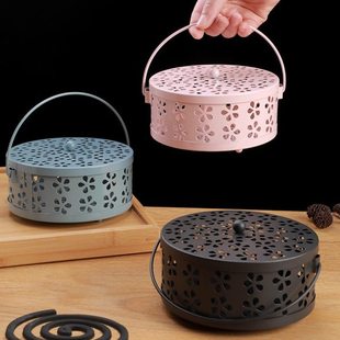 蚊香盘托盘蚊香盒子带盖安全架子点蚊香托支撑架蚊香炉盘香架家用