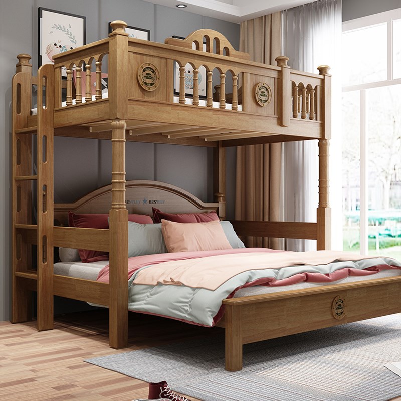 交错式上下床层床全实木上下铺儿童床高低床子母床男孩女孩