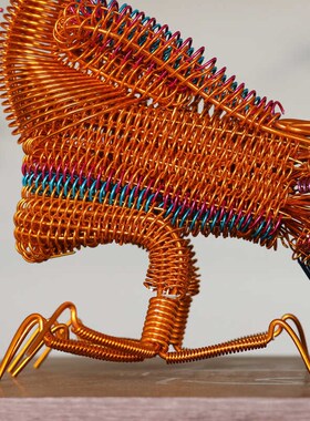七彩凤玄关酒柜凰手工艺品铝线手编单车景点货源热卖人气爆款