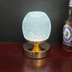 充电清吧桌灯水晶台灯小夜灯个性 创意餐厅服务灯桌子灯酒吧氛围灯