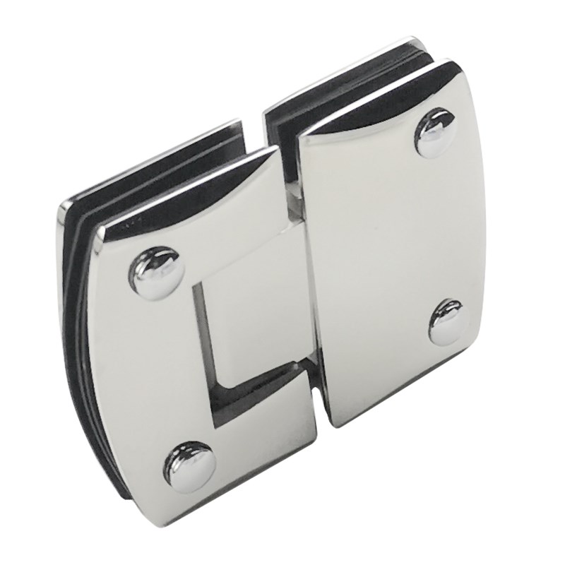 304浴室夹90度无框玻璃铰链钢化亮光不锈钢淋浴房玻璃门合页180度