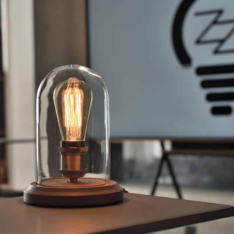 爱迪生灯泡复古调光台灯卧室床头灯温馨浪漫实木咖啡厅酒吧台灯