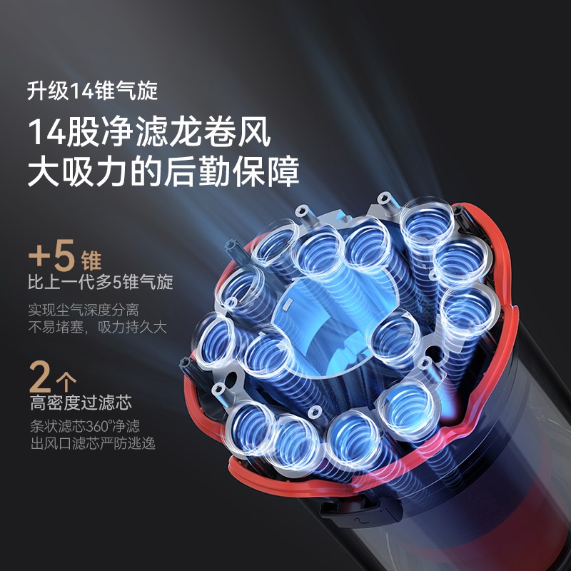 德尔玛T绿光显尘吸尘器家用大吸力无线手持小型车载工业吸尘机