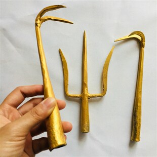 道士法器道品 铁勾叉法器架法架上金漆钩叉勾叉幡令旗桃木剑