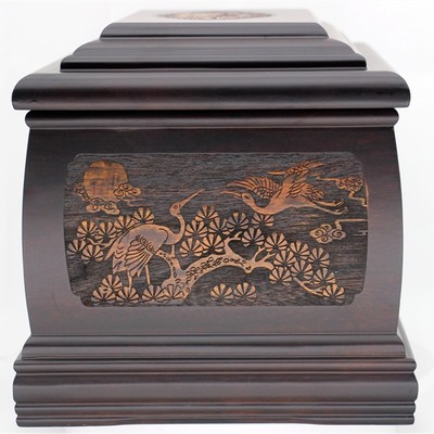 骨灰盒棺材寿盒花梨殡葬 大富大贵 黑檀木 纯实木 处理 内置铜钱