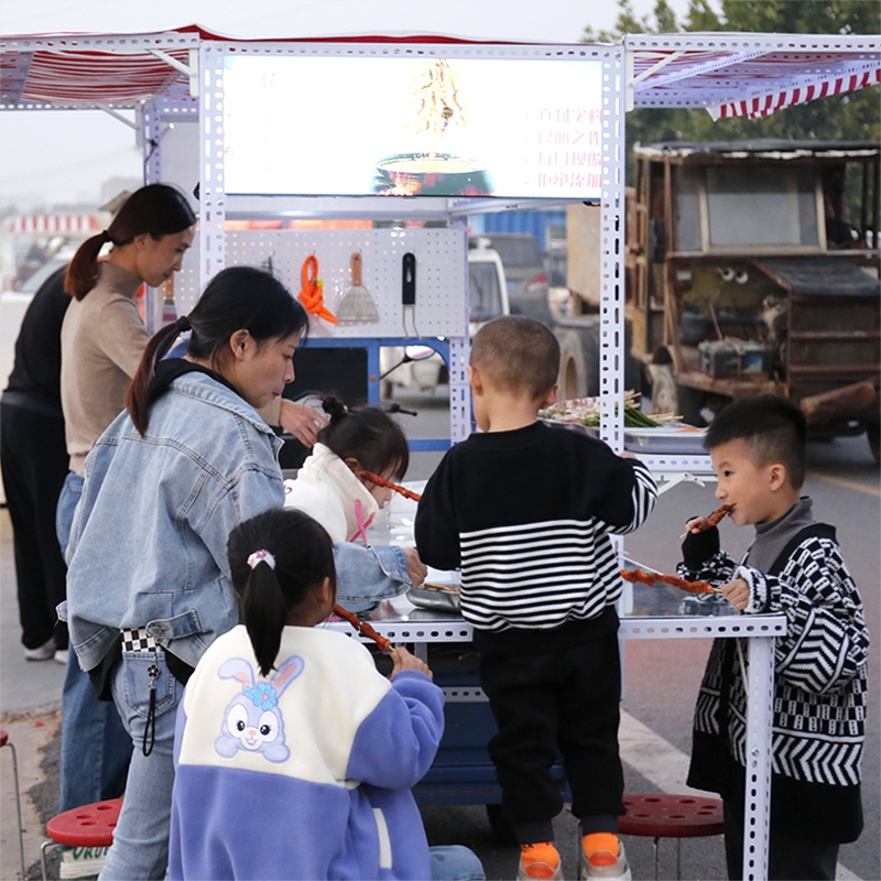 三轮车改装摆摊架烧烤架赶会炒面炒粉糖葫芦架子展示架凉皮小吃架