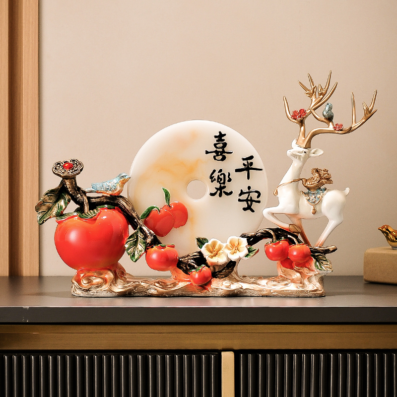 创意麋鹿平安喜乐摆件客厅 电视柜家居装饰 入宅新居玄关酒柜礼品