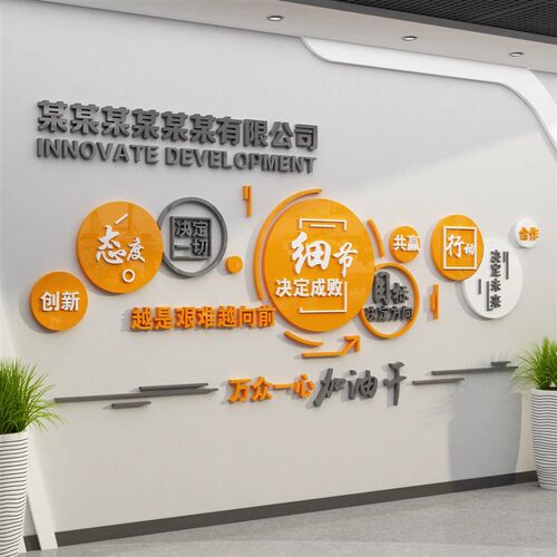 办公室装饰画公司企业背景氛围布置励志标语级感纸