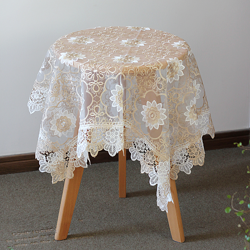 茶几桌布蕾丝长方形欧式小圆桌家用餐桌布正方形台布桌旗防尘盖巾