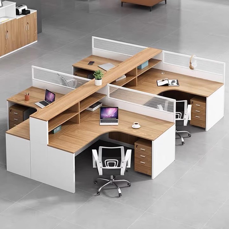 卡座四人工位屏风财务员工办公桌职员办公室桌椅现代