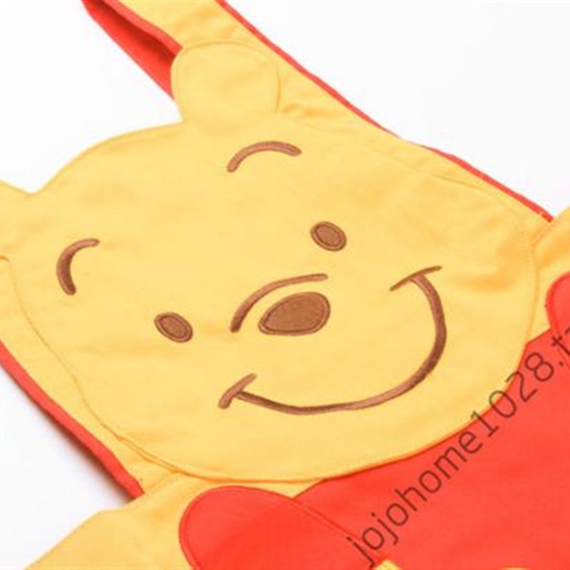 围裙日韩式版维尼熊儿童绘画画小孩宝宝公反穿衣罩衣卡通可爱