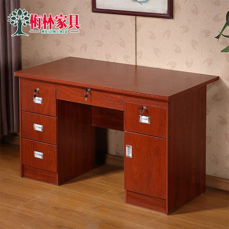 办公桌黑色写字台带锁米2书桌现代带抽屉台式家用小型电脑桌