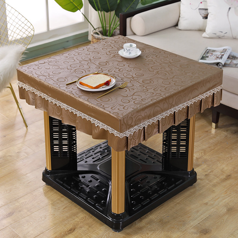 桌布防水防油防烫免洗正方形烤火罩电炉取暖桌罩麻将桌子皮罩