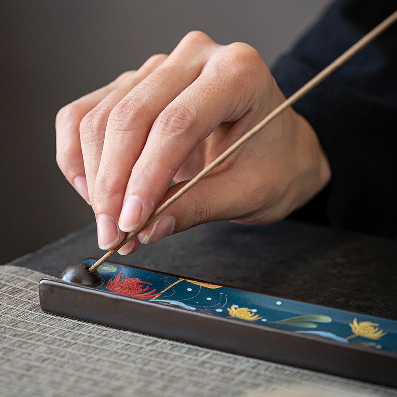 中式国风香插线香香座底座茶桌香熏炉室内家用茶道不落灰香托托盘