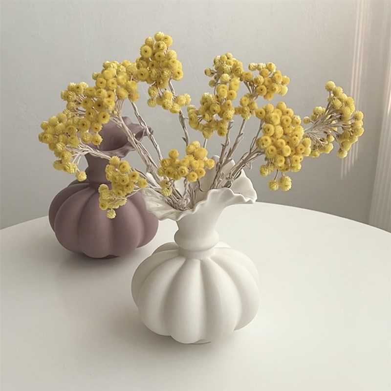 态生活  欧式陶瓷花瓶黄蜡菊永生干花插花器家居软装高级饰品