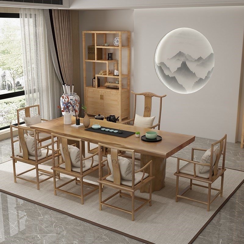 实木大板桌椅新泡茶桌大板一体式茶桌办公室实木茶台,商业/办公家具,大板桌,淘宝优惠券,粉丝福利购,淘宝优惠卷