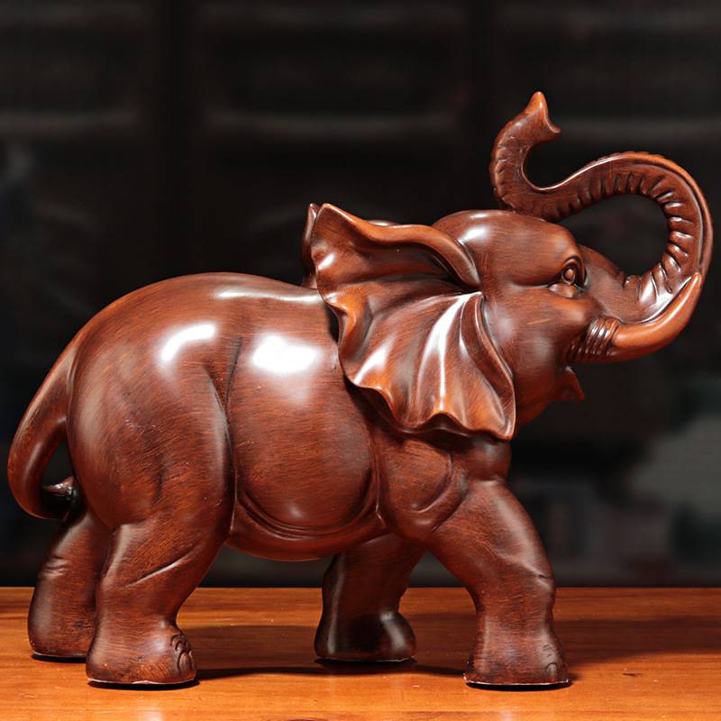 大象摆件树脂工艺品吉象家居客厅办公桌室装饰品业乔迁礼品