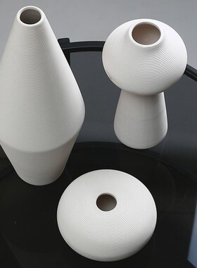 MOL.Foene.白色素胚陶瓷小瓶干家居复古盆隐忍