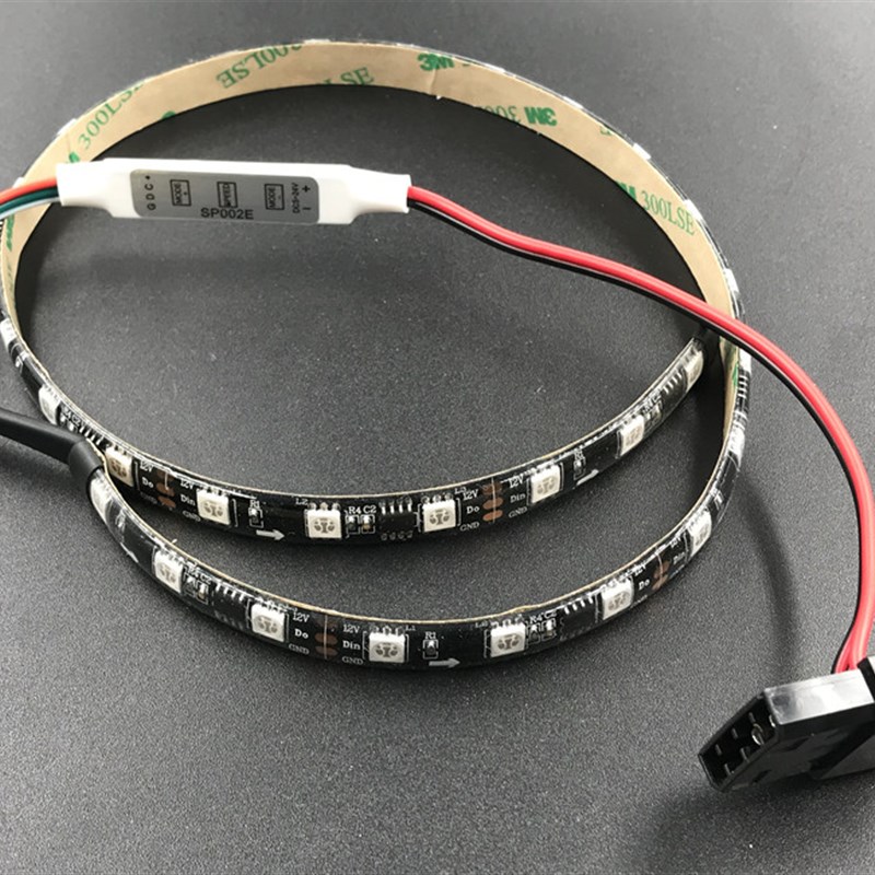 LED幻彩机箱灯带12V变色跑马流水大4P台式机箱氛围灯装饰LED灯条