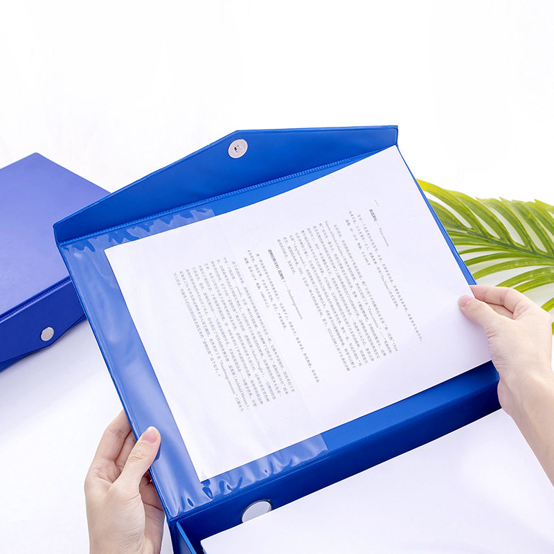 个装磁扣文件盒档案盒加厚带夹 干部人事资料凭证盒定制