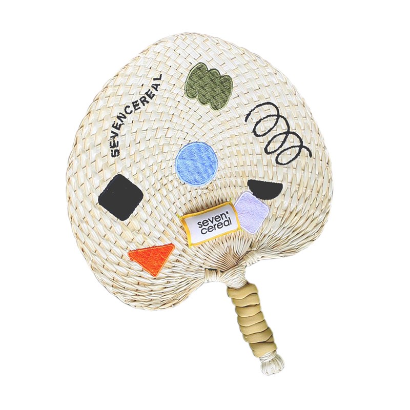 七谷编织刺绣扇可爱in葵扇大蒲扇精致纯手工轻盈纳凉扇携带