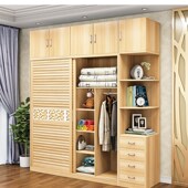 推拉门整体实木衣橱现代大卧室移门滑门柜板式