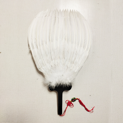 纯白色三层扇子纯手工艺扇羽毛扇明扇鹅毛扇羽毛扇诸葛亮扇子