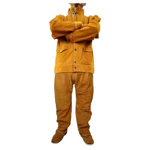 牛皮电焊工作服耐磨隔热防阻燃防辐射电焊皮衣接防护服