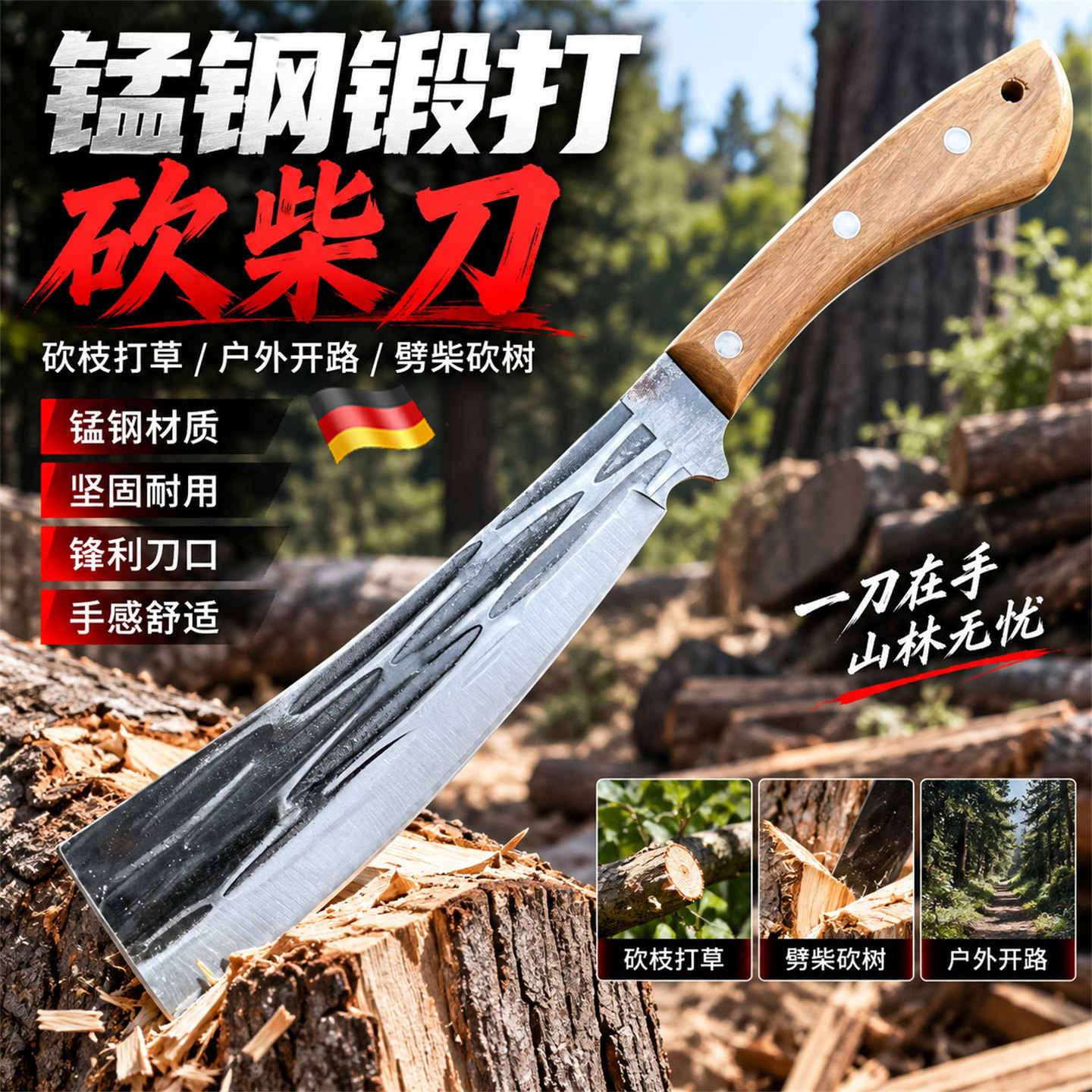 砍柴刀砍树神器劈柴刀砍竹