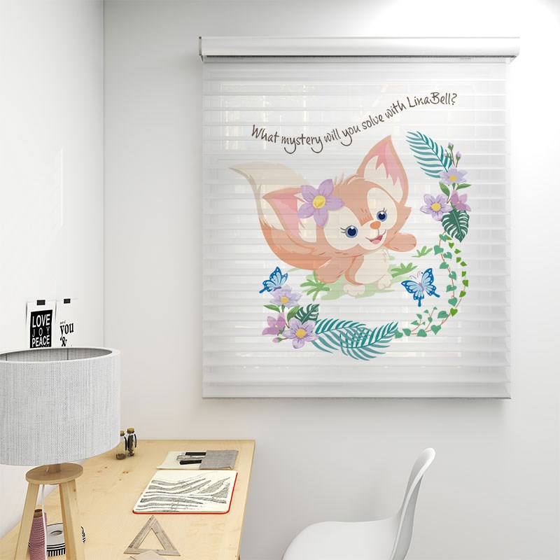 伊美芬免打孔香格里拉帘儿童房琳娜贝尔柔纱帘卧室百叶窗帘遮光帘