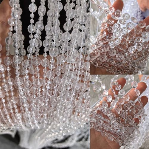 地球珠八角珠扁珠仿水晶珠韩式婚礼堂DI珠链婚庆道具