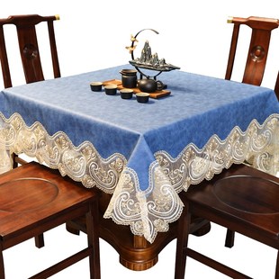 方桌布防水防油免洗正方形级感餐桌布八仙桌麻将桌台布茶几布垫